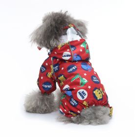 Pet Sound Dog Raincoat Four-legged Reflective Raincoat Pattern Dog Four Seasons Universal (Option: YY37 Lion-L)