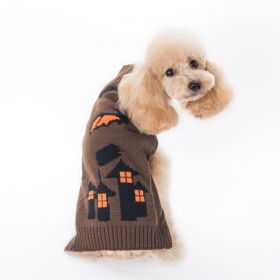Pumpkin Sweater Dog Clothes Halloween (Option: Coffee Bat-M)