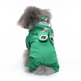 Pet Sound Dog Raincoat Four-legged Reflective Raincoat Pattern Dog Four Seasons Universal (Option: YY39 Frog-L)
