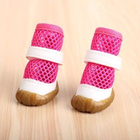 No Foot Loss When Going Out Pet Booties Small Dog (Option: Pink 2 Pieces-4 Yards)
