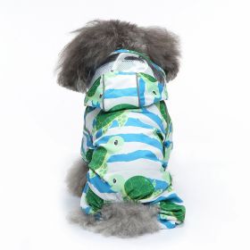 Pet Sound Dog Raincoat Four-legged Reflective Raincoat Pattern Dog Four Seasons Universal (Option: YY35 Sea Turtle-L)