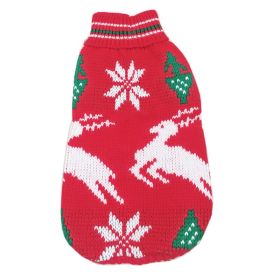 New Winter Fashion Pet Clothes (Option: Red White Deer-16China)