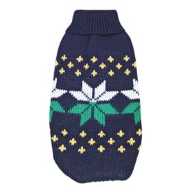 New Winter Fashion Pet Clothes (Option: Navy Leaf-12China)